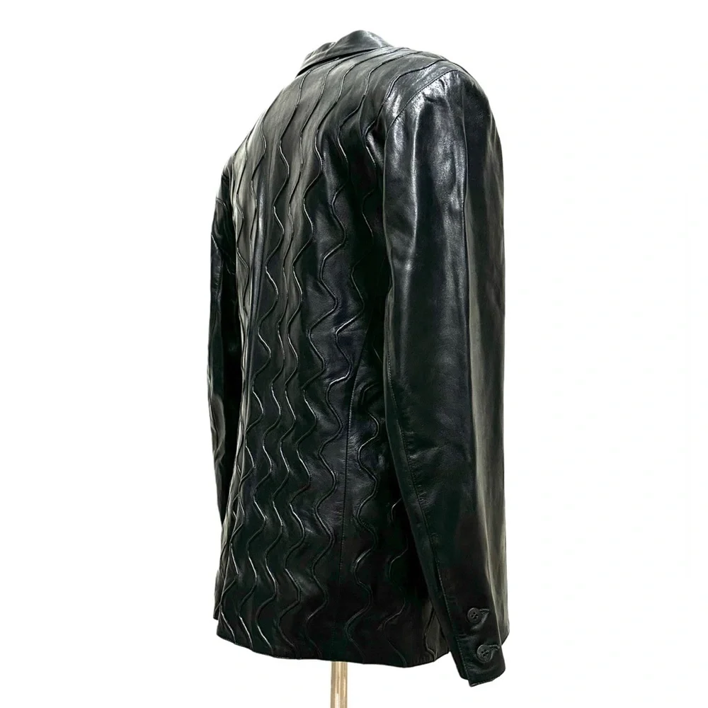 CLAUD MONTANA POUR IDEAL CUIR Paris France 1971designer fine leather Wave Blazer